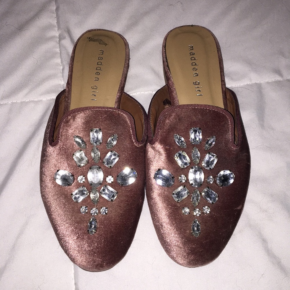 Dusty pink suede loafers